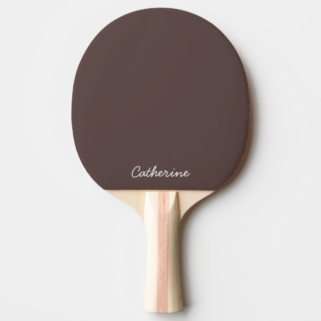 Trendy Dark Mocha Brown Custom Ping Pong Paddle (Front)