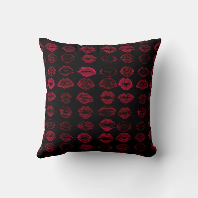 Trendy Date Night Red Lips  Throw Pillow (Back)
