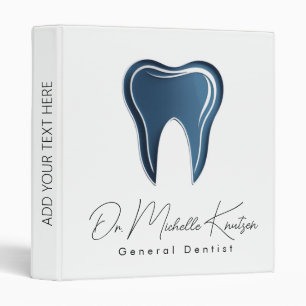 Trendy Dentist Professional Dental blue white Binder
