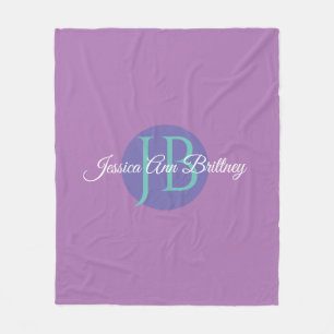 Trendy Design Personalize Name & Monogram Fleece Blanket