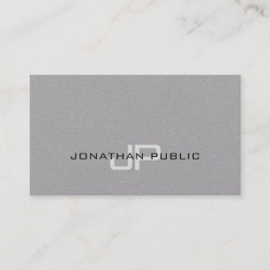 Trendy Design Stylish Monogram Simple Plain Luxury Business Card