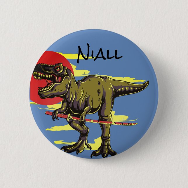 Trendy Dinosaur    2 Inch Round Button (Front)