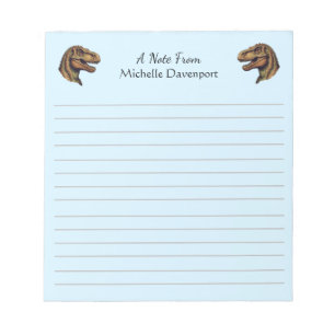 Trendy Dinosaur T-Rex Tyrannosaurus Blue Notepad