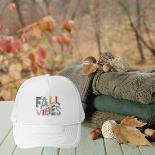 Trendy Distressed Fall Vibes Trucker Hat