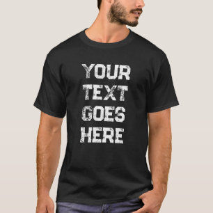 Trendy Distressed Text Mens Modern Large Big Font T-Shirt