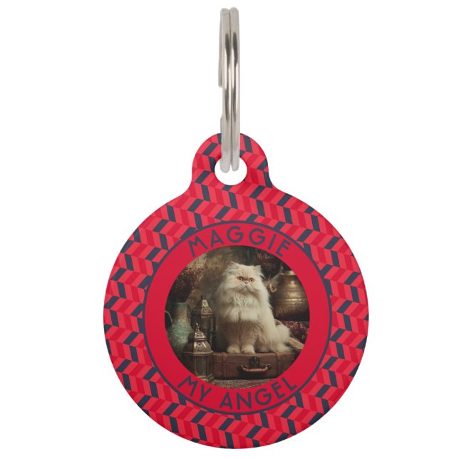 Trendy Dog Gift Chevron Pattern Pet Tag (Front)