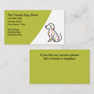 Trendy Dog Sitter Canine Walking Services Business Card