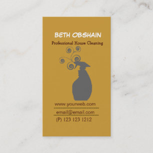 Trendy Domestic Cleaning Company Business Card