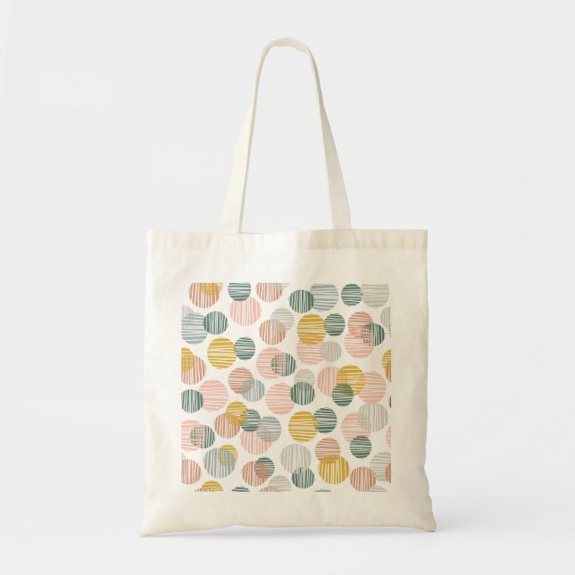 Trendy dots pattern tote bag (Front)