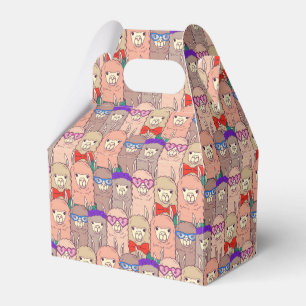 Trendy Dressed Llama Pattern Favor Box