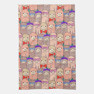 Trendy Dressed Llama Pattern Kitchen Towel