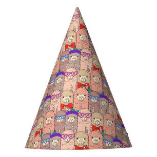 Trendy Dressed Llama Pattern Party Hat