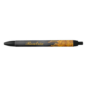 Trendy Dripping Roses Personalized Pen Gold