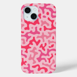 Trendy Duck Coral Reef Cute Pink Camo Y2K Matching iPhone 15 Case