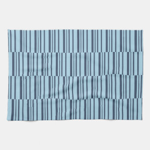Trendy Earthy Blue Stripes Kitchen Towel