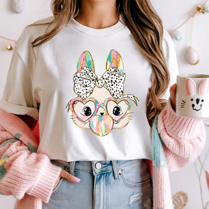Trendy Easter Bunny with Bubble Gum & Bow T-Shirt