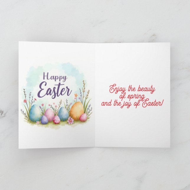 Trendy Easter Eggs Beautiful Collection Holiday Card (Inside)