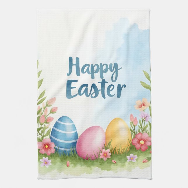 Trendy Easter Eggs Beautiful Collection Kitchen Towel (Vertical)