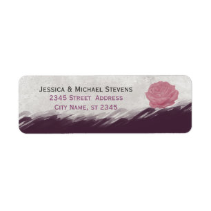 Trendy eggplant watercolor chic rose wedding