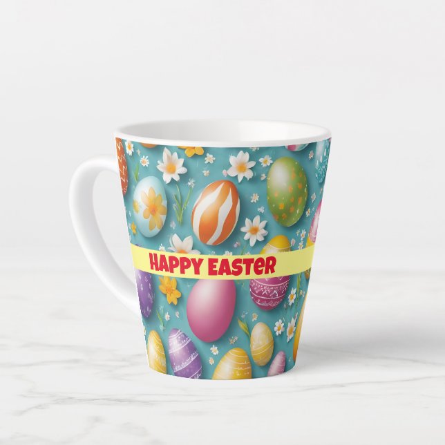 Trendy Eggs Easter Collection Latte Mug (Left Angle)