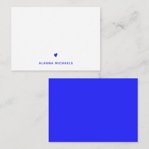 Trendy Electric Blue Heart Personalized Card