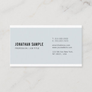 Trendy Elegant Blue Minimalistic Plain New Gothic Business Card