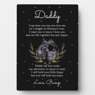 Trendy Elegant Bump to Daddy Poem Plaque