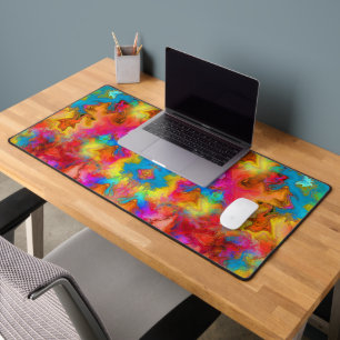 TRENDY ELEGANT COLORFUL RAINBOW STYLE DESK MAT