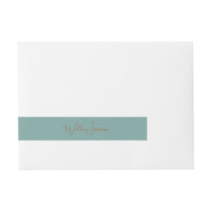 Trendy Elegant Copper Text Teal Invitation Wraparound Address Label