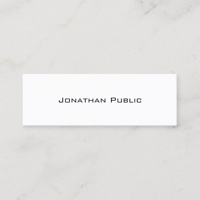 Trendy Elegant Design Modern Simple Plain Mini Business Card (Front)
