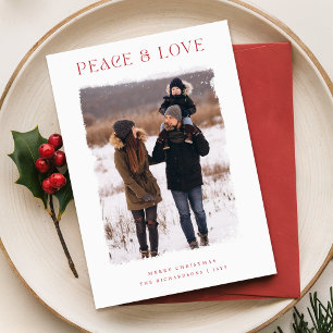 Trendy Elegant Family Photo Christmas Holiday Card