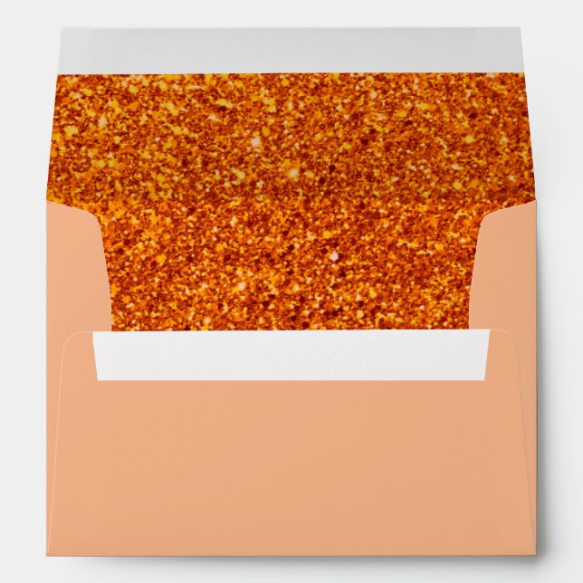 Trendy  Elegant Faux Glitter Gold Envelope (Back (Bottom))