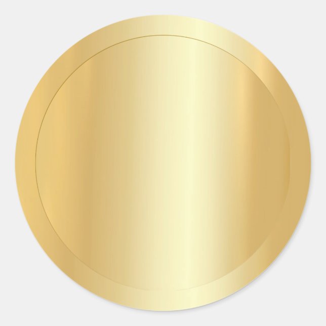 Trendy Elegant Faux Gold Modern Blank Template Classic Round Sticker (Front)