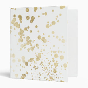 Trendy elegant faux gold modern confetti pattern binder