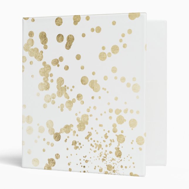 Trendy elegant faux gold modern confetti pattern binder (Front/Inside)
