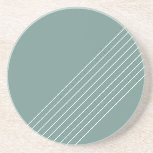 Trendy Elegant Geometric Chic On Sage Green Coaster