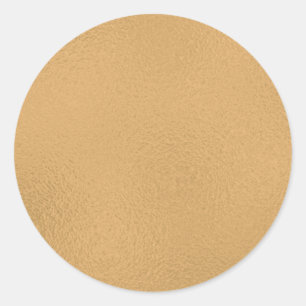 Trendy Elegant Glamour Faux Gold  Classic Round Sticker