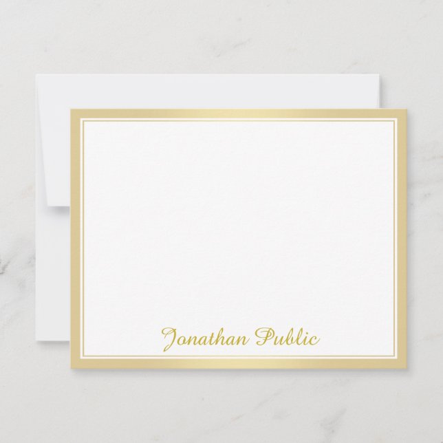 Trendy Elegant Gold Handwritten Script Template (Front)