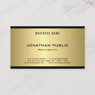 Trendy Elegant Gold Look Modern Cool Plain Luxury Business Card
