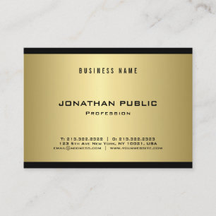 Trendy Elegant Gold Look Modern Glam Plain Luxury Business Card