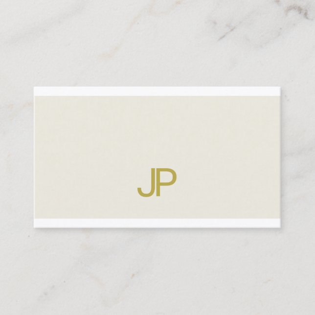 Trendy Elegant Gold Monogram Design Modern Plain Business Card (Front)