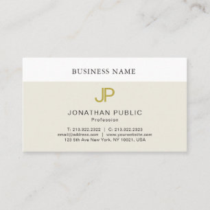 Trendy Elegant Gold Monogrammed Design Modern Business Card