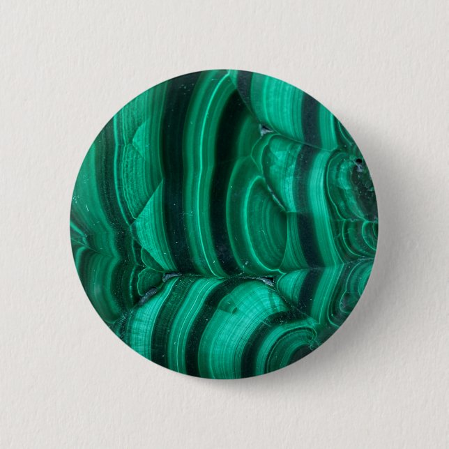 Trendy Elegant Green Malachite Crystal Stone 2 Inch Round Button (Front)