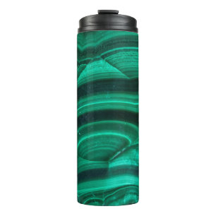 Trendy Elegant Green Malachite Crystal Stone Thermal Tumbler