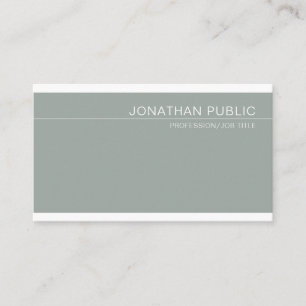 Trendy Elegant Green Minimalist Luxury Plain Business Card