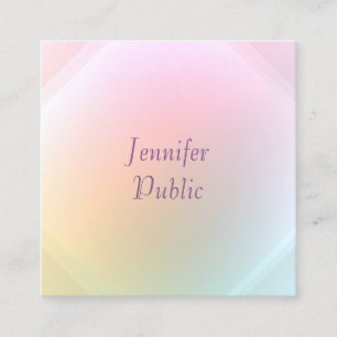 Trendy Elegant Handwriting Script Modern Colourful Square Business Card