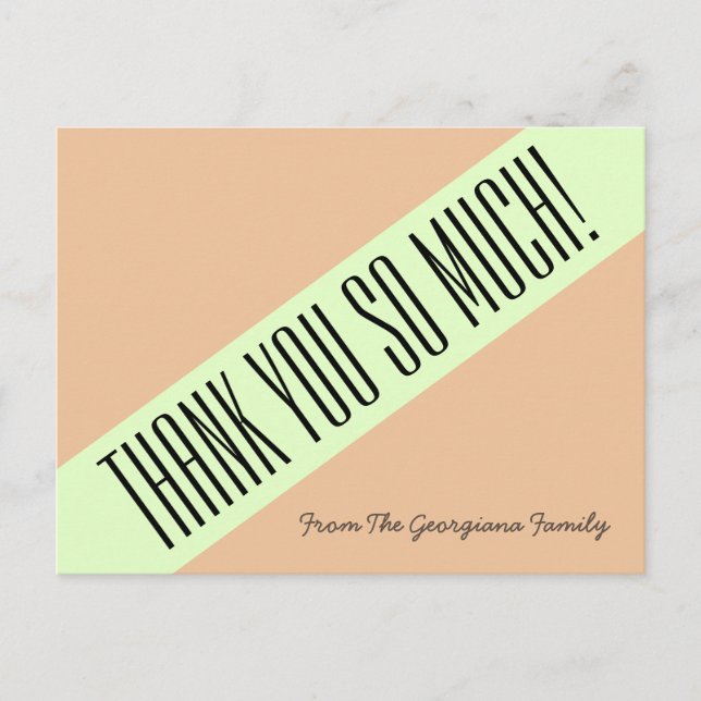 Trendy, élégant "Merci tellement !" Carte postale (Devant)