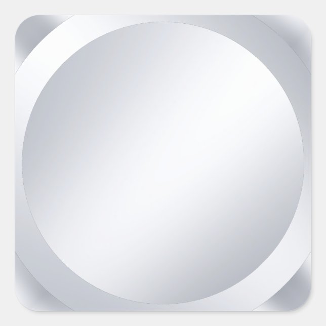Trendy Elegant Metallic Faux Silver Blank Custom Square Sticker (Front)
