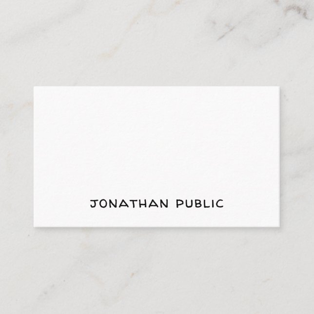 Trendy Elegant Minimalist Plain Professional Cool Business Card (Front)