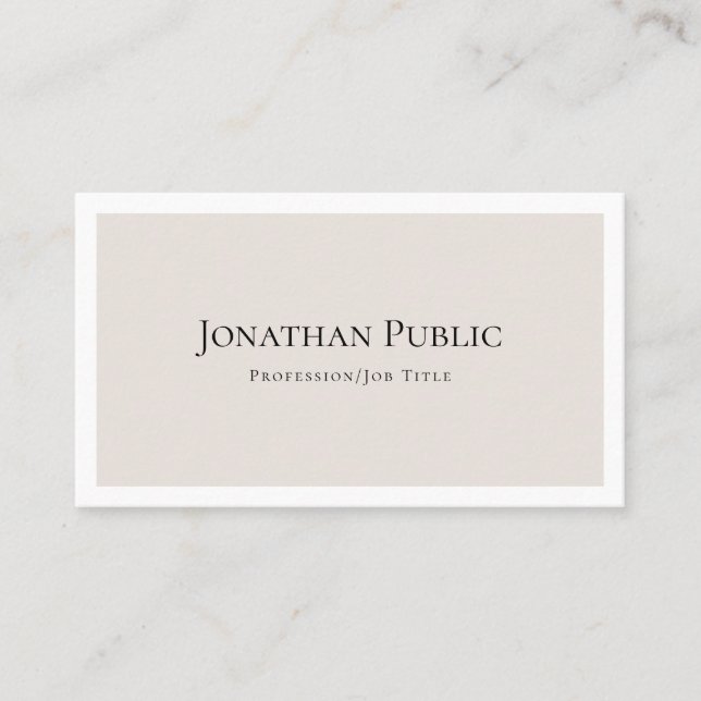 Trendy Elegant Minimalistic Design Modern Plain Business Card (Front)